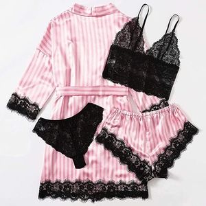 Womens Silk Satin Pajamas Set XL